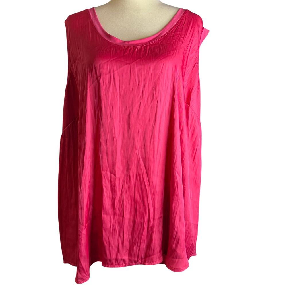 Lane Bryant Sleeveless Hot Pink Tunic Tank, Plus Size 26/28